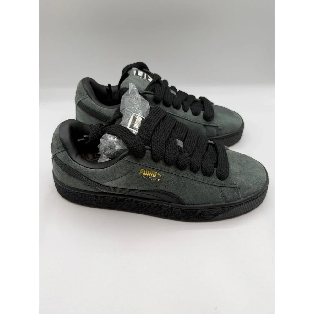 Puma Suede XL Sneakers Men's 10, EU 43,Gray,Black,Gold,395205-31, NIB